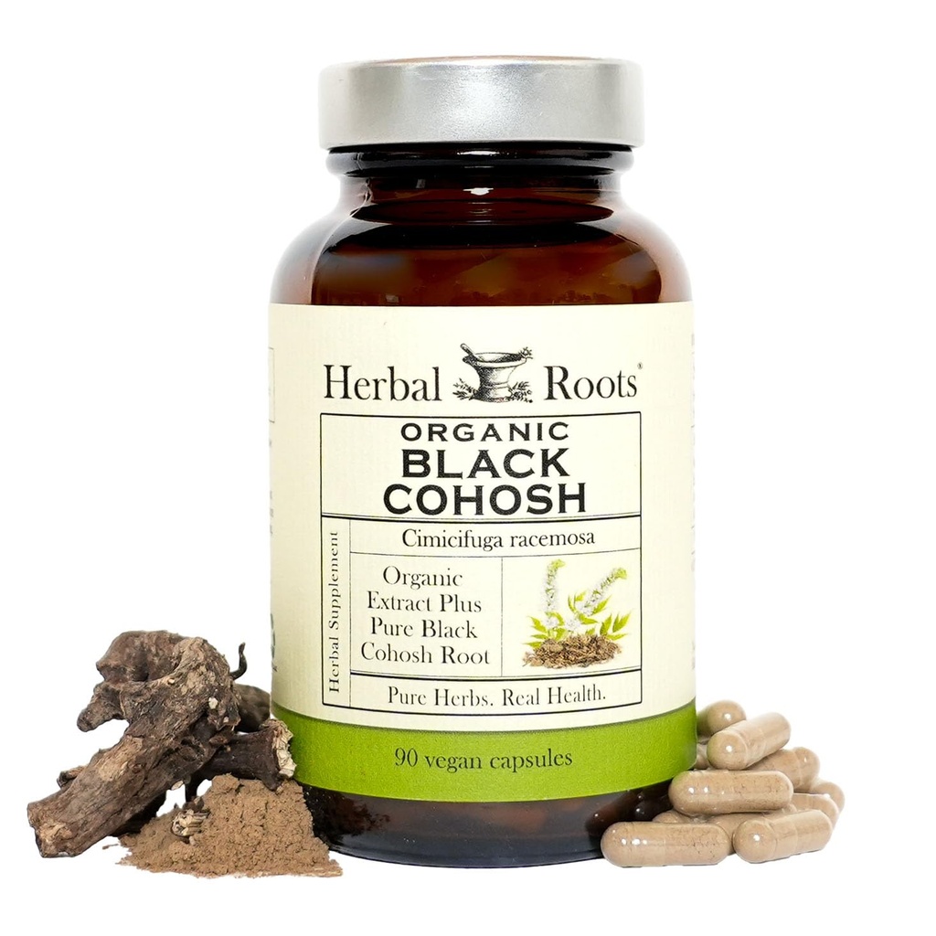 草根 有机黑色 科霍什 根 外力 女性更年期和月经支持 90 Capsules, Vegan