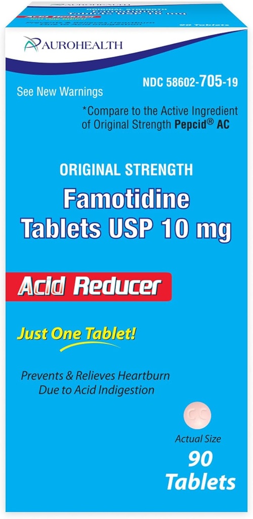 Famotidine 10 mg 平板电脑, 90 个计数( Pepcid AC 比较)
