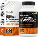 更新有机涡轮 474MG & Cinnamon 50MG / 2 Capsules – 带有 Curcumin & BioPerine 用于吸收 – 支持代谢,联合健康和文摘 – 加拿大制造 – 120 Capsules