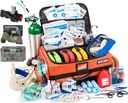 Scherber Fully-Stocked Premium First Responder Bag → HSA/FSA 批准 → 大型 Pro EMT/EMS 创伤、血液和氧气医疗箱 → CAT 止血带、HyFin胸章和260+急救用品(橙)
