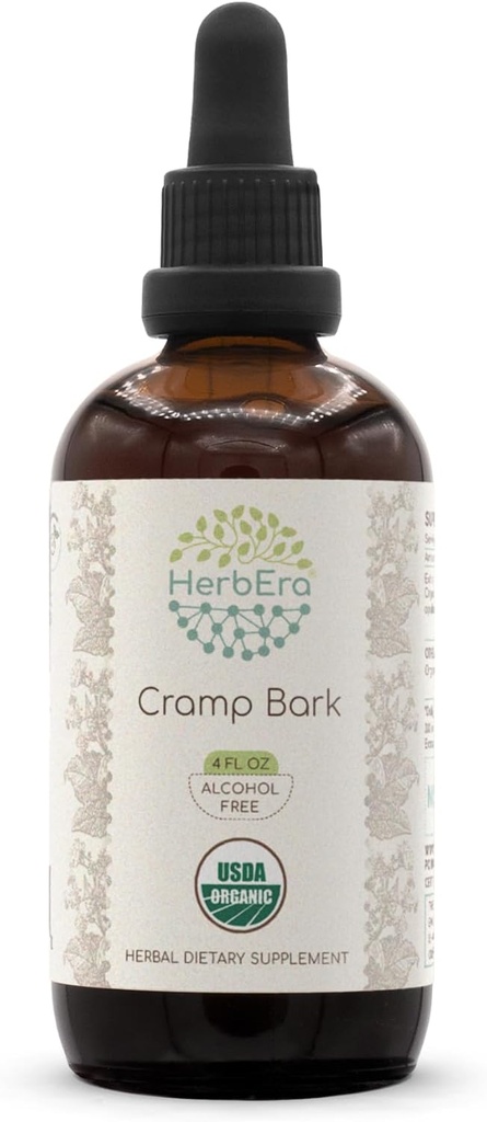 HerbEra Cramp Bark B120 USDA 有机丁香 QQ无酒精提取 高概率草药滴 QQ 认证有机丁香(Viburnum Opulus) Dried Bark (4 fl oz)