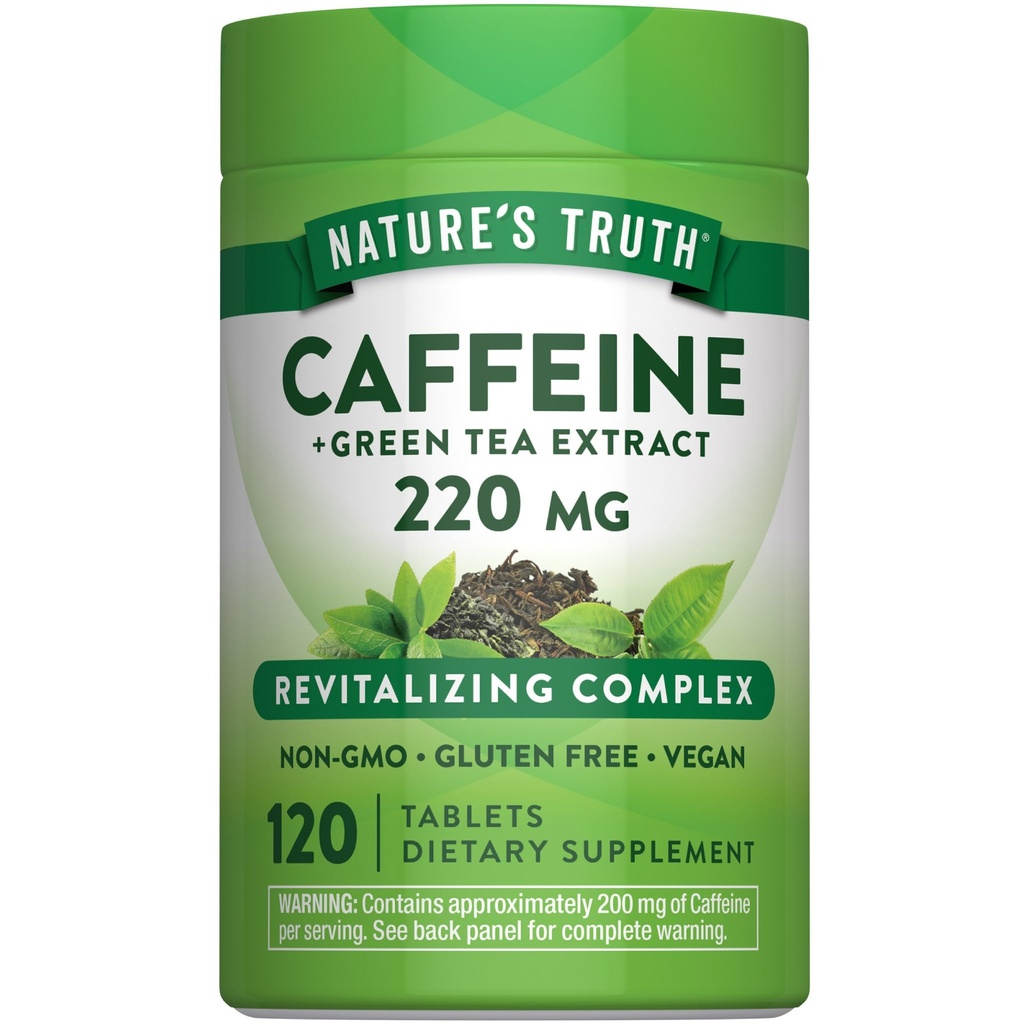 Nature's Truth Cafeine Pills | 220mg | 120 Count | with Green Tea Excert | Vegan, Non-GMO & Gluten Free Supplement 互联网档案馆的存檔,存档日期2013-03-02.