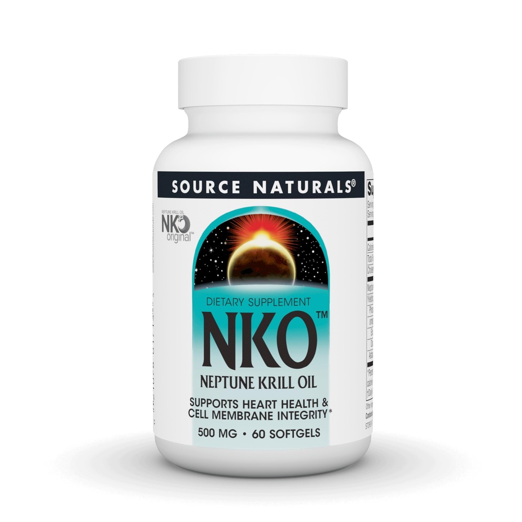 资料来源:NKO Neptune Krill Oil,支持心脏健康和细胞膜完整性* 500 Mg - 60 Softgel