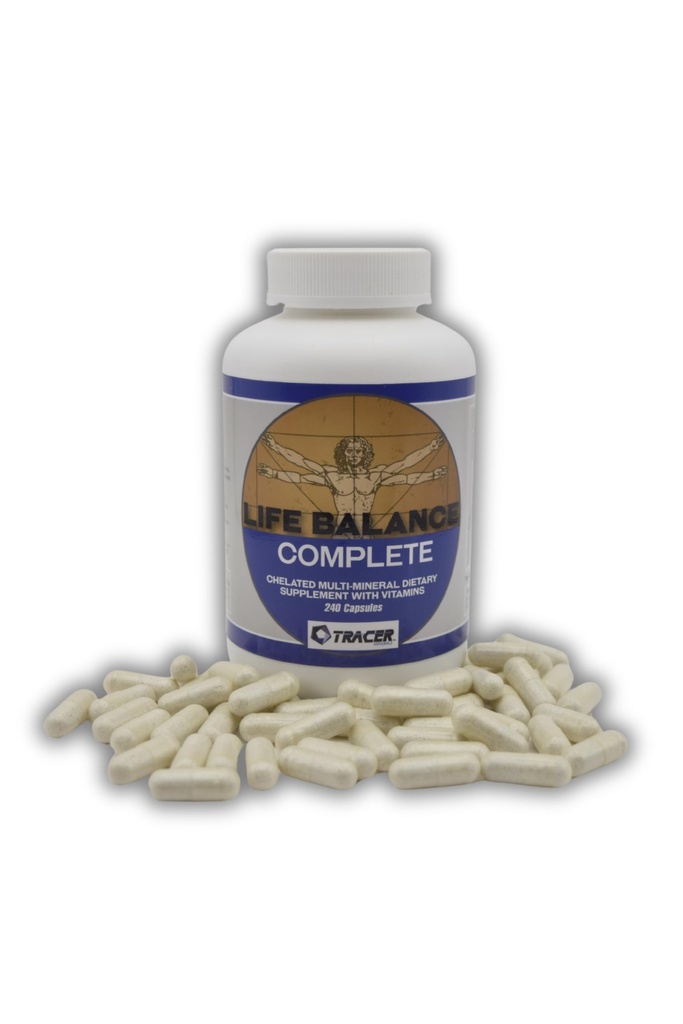生活平衡完整 - 含维生素的Chelated多矿类膳食补充剂 - 含真氨酸Chelated Trace Minerals - 填充营养差距 - 美国制造的240卡普尔