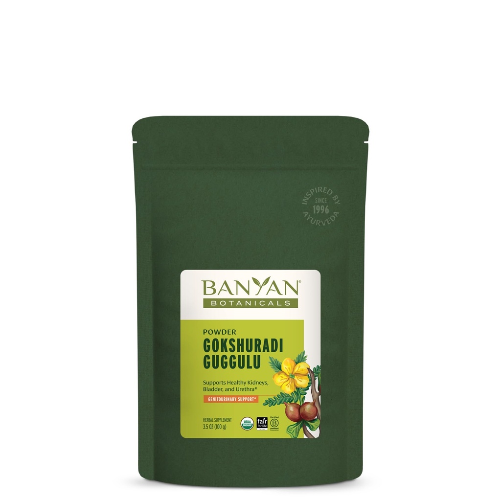 Banyan植物学 Gokshuradi Guggulu Powder – 与 Guggulu 和 Gokshura 的有机Ayurvedic 补充剂 – 健康尿道切除术和肾脏支持* 3.5 oz – 非GMO 可持续来源 Vegan