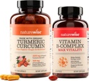 NatureWise Curcumin Turmeric 2250mg & Vitamin B 男女综合体 - 150 软胶细胞能量智能清晰度支持