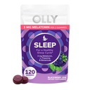 Olly Sleep Gummy, 3 mg Melatonin, L- Theanine, Chamomile, 和柠檬鲍姆提取物, BlackBerry Flavor, 60天供应量 - 120 计数