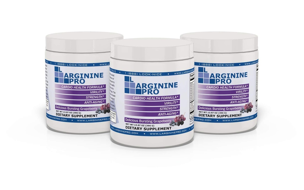 L-ARGININE PRO 5,500mg L-Arginine Plus L-Citrulline 1,100mg 葡萄粉饮混合剂,用于增加硝氧化物生产