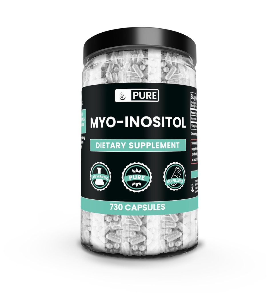 纯原始成份 Myo-Inositol(730 Capsules) 无镁或水稻填充器, 永远纯净, 实验室验证