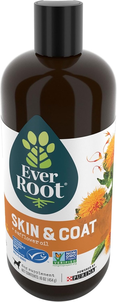 EverRoot Dog Skin Care Dog Suppers by Purina, Skin and Coat for Dogs Oil with Safflower Oil - 16 oz (英语). EverRoot Dog Skin Care Dog Supplements by Purina, Skin and Coat for Dogs Oil with Safflower Oil - 16 oz (英语). 瓶装