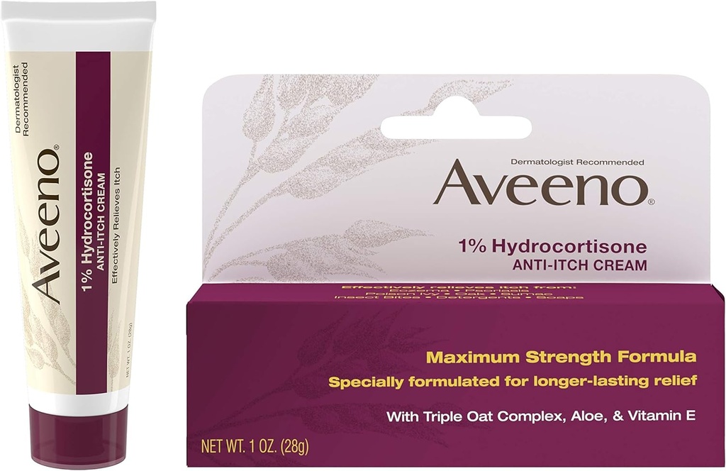 Aveeno 1% Hydrcortisone 抗痒乳油,最大强度