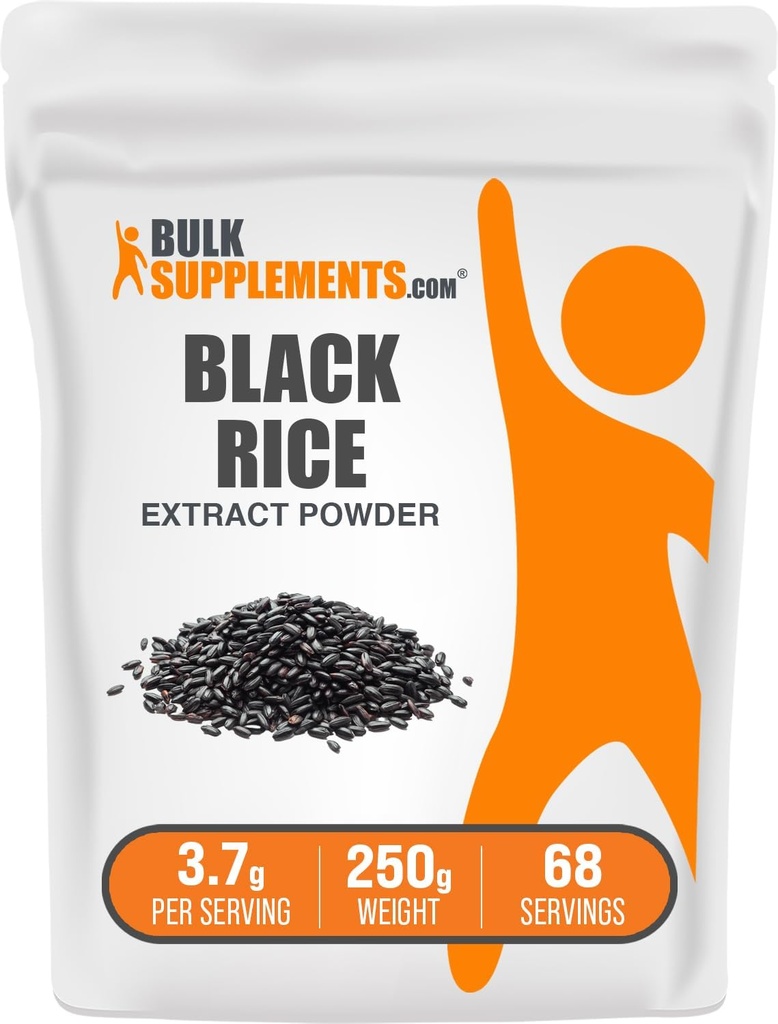 Bulk Assupports.com 黑米抽水粉 - 黑米粉,格鲁滕免费补充 - 不香味,每服3.7g,250g(8.8 oz)(一包)