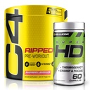 C4 Riped & SuperHD, Theermogenic Bundle, C4 Riped Pre Workout Powder, Raspberry Lemonade 30 配有 Capsimax 和 Green Tea 提取器的 + SuperHD, 60 配有