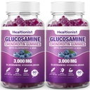 2 Pack 3000mg Glucosamine Chondroitin Gummys配有MSM & Elderberry -- -- 超强联合健康、灵活性、抗氧化剂免疫辅助剂