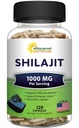 aSquared Nature Shilajit 1000mg - 120 Capsules - 纯 Shilajit 提取补充剂和粉末复合药 - 天然胡米克和富尔维奇酸和跟踪矿物 - 抗逆和滴水的替代品
