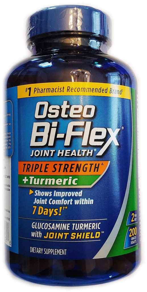Osteo Bi-Flex,三重强度+Turmeric,200块平板电脑,配有Glucosamine HCI和Turmeric Curcumin,男女联合补编