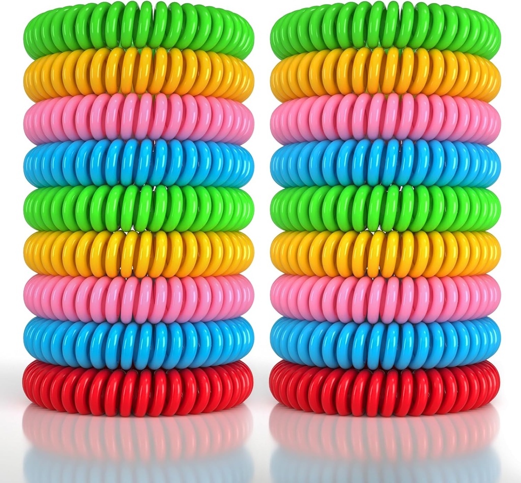 18 Pack Mosquito Repellent Bresslets for 成人和孩子,DEET无水保护乐队,个人包装 Repellent 腕带