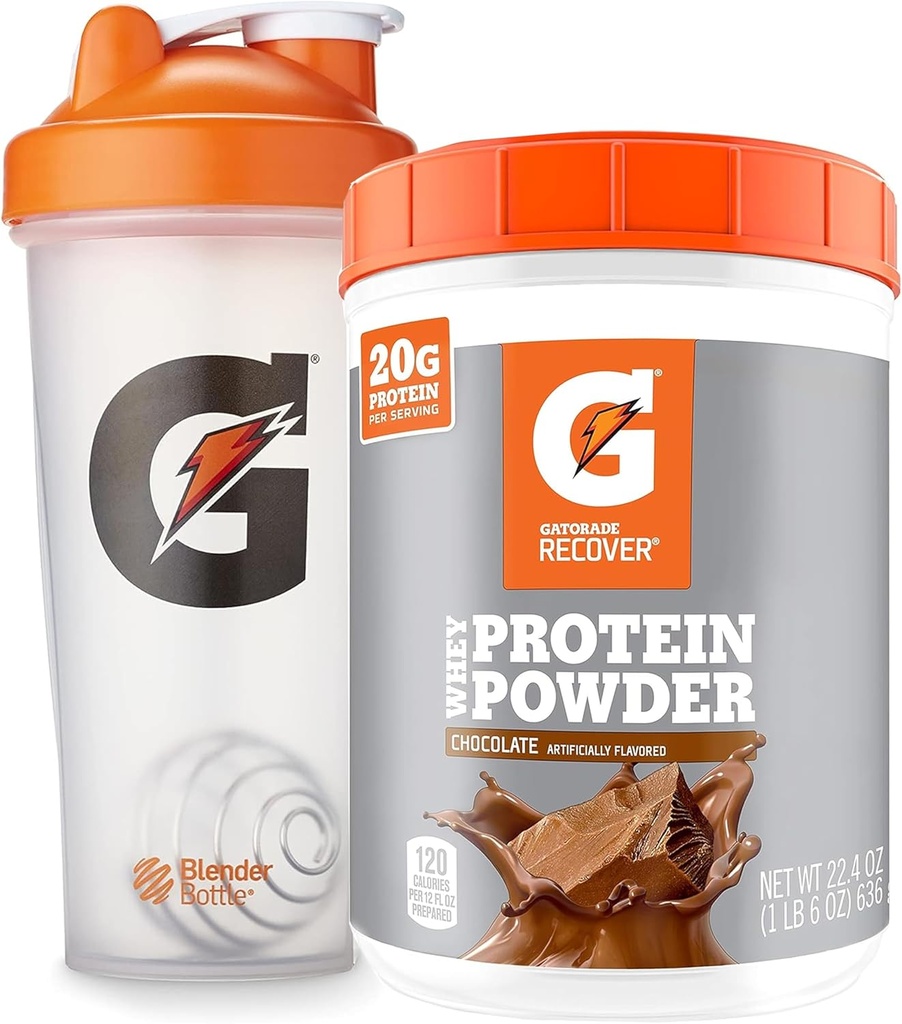 Gatorade Shaker 瓶装Gym、28 Ounce、塑料和Gatorade Whey蛋白粉、巧克力