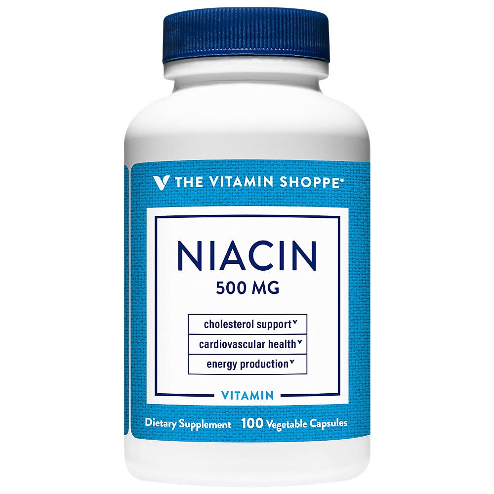 维生素商店 Niacin - 胆固醇支持 - 500 MG(100个蔬菜罐头)