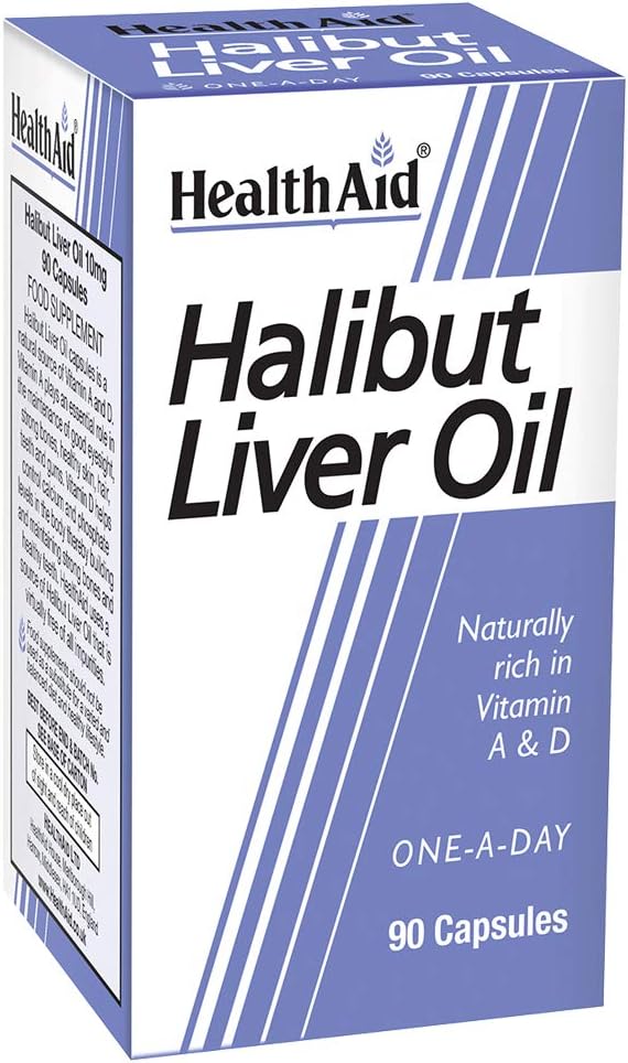 健康援助Halibut Liver Oil - 90卡普尔
