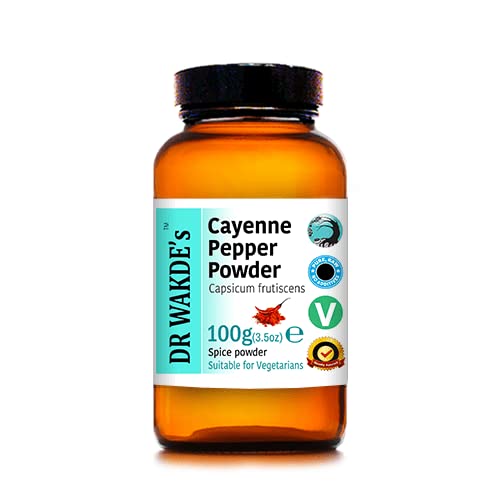 WAKDE的Cayenne辣椒粉(Capsicum frutescens) - 100g(3.5oz) - 纯净,Raw & Dried Powder - Ayurvedic Herb - Vegan - |