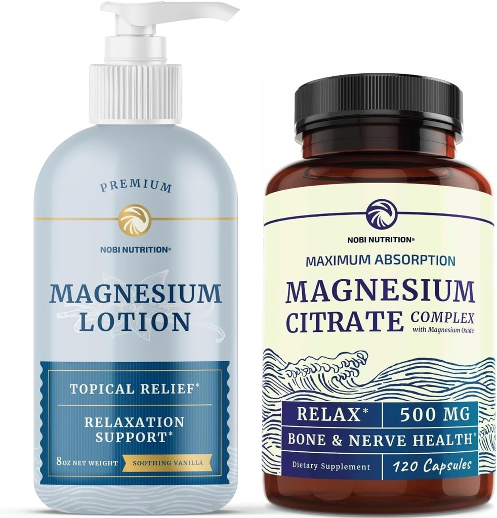 镁 Lotion 和镁 液晶补充 → 全身 镁 支持身体和心智 8 Fl Oz 专题 镁 + 2个月供应 镁 复合药