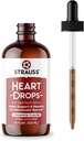 Strauss Naturals Heart Drops – Natural Mistletoe & Agd Garlic 提取心脏健康补充 – 帮助维护健康心血管系统 – Vegan & Non-GMO – 肉桂火焰 – 225 ml瓶