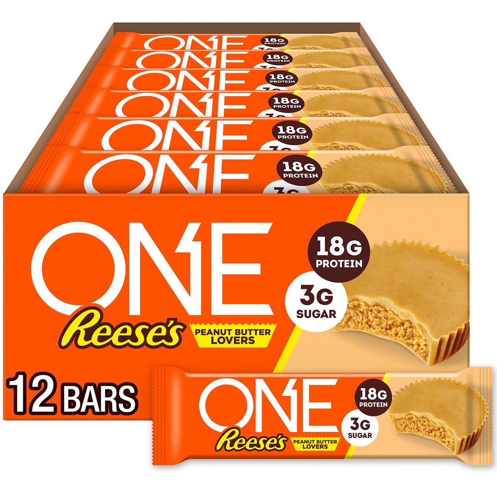 (原始内容存档于2017-07-21). One protein Bars, Reese的花生酱情人,Gluten Free 配有18g蛋白和3g糖,Pantry Staples, 2.12 oz (12 count)