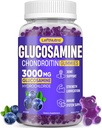 Glucosamine Chondroitin Gummys 3000mg, 高级 Glucosamine Chondroitin Msm, 联合支助补编, 抗氧化剂免疫支持, 骨骼和联合灵活性, 强度和流动性, 蓝莓火焰