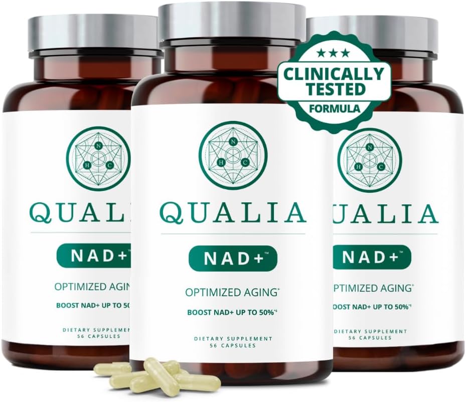 Qualia NAD 补充剂——临床证明促进NAD+最高达67%. 优化的老化,能源,焦点. Elite NAD+助推物成份:Nicotinamide Riboside(NIAGEN,) Niacin, Niacanide(3个月供应)