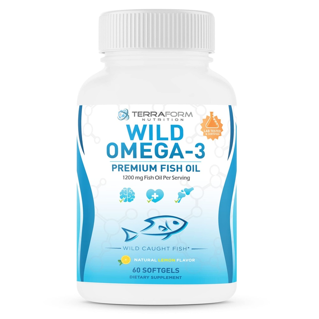 三强鱼油 Omega 3 24mg 每架服务 - Burpless, Lemon Flawared 非GMO, Gluten & Soy Free - 30架服务