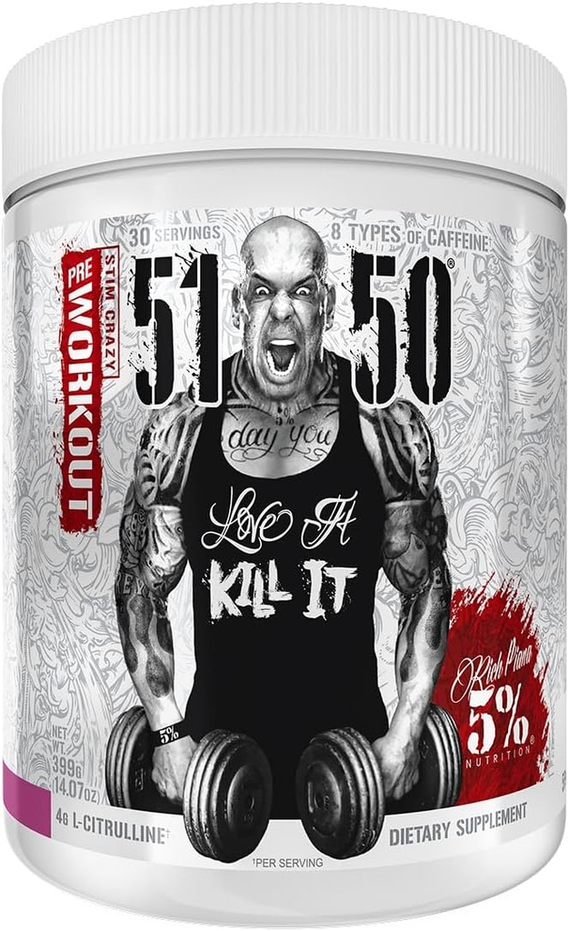 丰产皮亚纳 5% 营养 5150 高兴奋剂预研粉 | 极限能量,焦点,泵和耐力 | 400 mg 咖啡因,Citrulline, Beta Alanine, N-乙酰L-Tyrosine | 30 Srvgs (Wildberry)