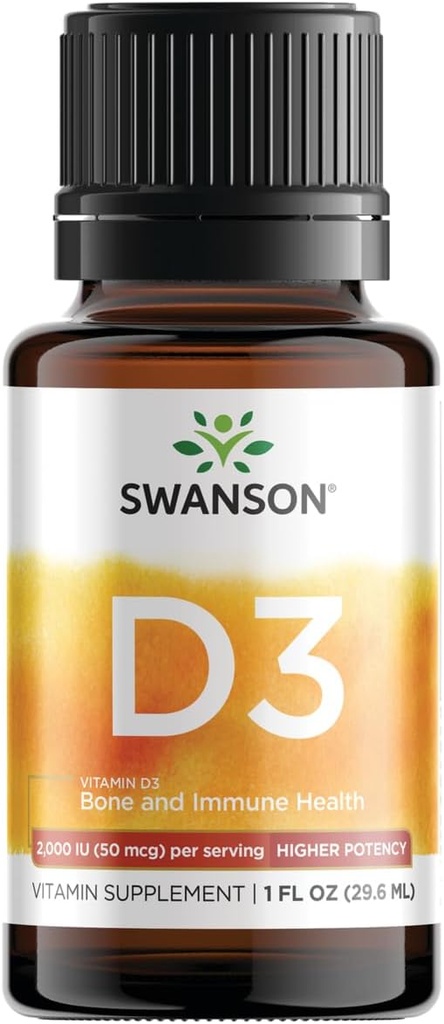Swanson 维生素D3 液滴 400 Iu (50 mcg) 1 f Ounce (29.6 ml) 液滴