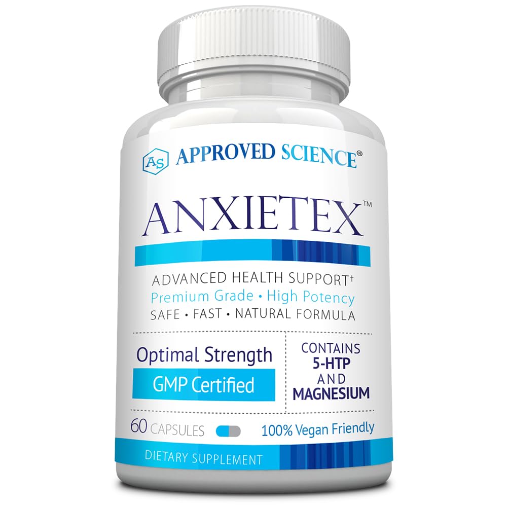 获批准的Science Anxietex -- -- 冷静和放松 -- -- L-天线和镁 -- -- 60个卡普尔 -- -- Vegan友好 -- -- 3个月供应