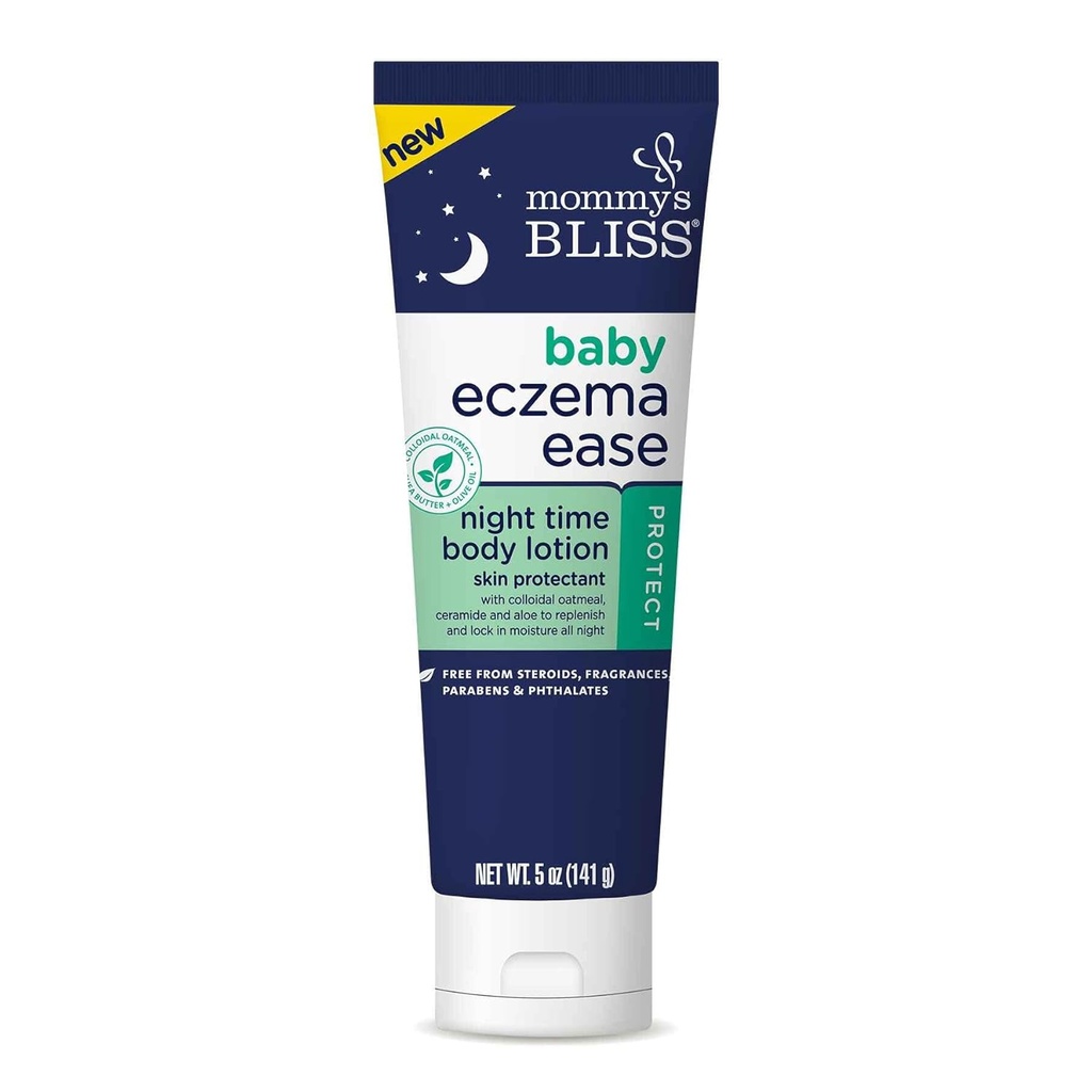 妈咪的Bliss Eczema Ease Night摩擦剂 w/Colloidal Oatmeal, Shea Butter & Olive Oil, Relieves Skin Iritions & Itching 由于艾克塞马,Ceramide & Aloe,无类固醇和Phthalates,5 oz
