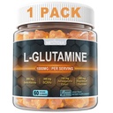 L-Glutamine 1000mg Gummies for Women and Men| 配有 Beta-Alanine, BCAAs, Glycnit镁, Potassium & Ashwagandha | Vegan | | 无糖 & + Extra-Chewy | 60 个伯爵