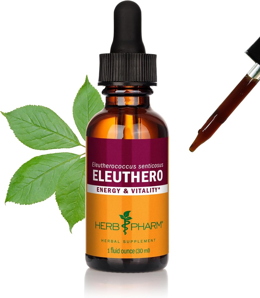 草药 Eleuthero 根液体提取剂,用于能源和Stamina, 甘蔗酒, 1 Ounce