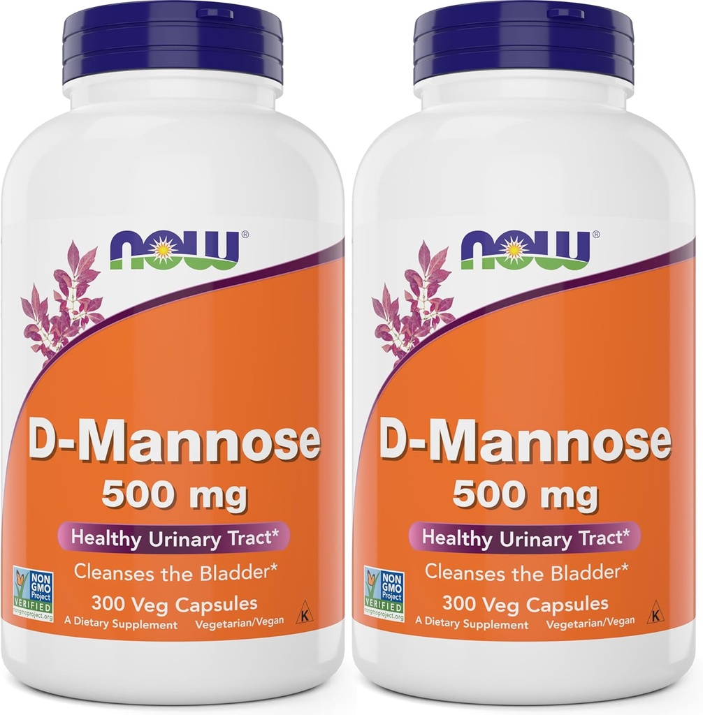 现在的D-Mannose 500 mg, 300 capsules (Pack of 2) - Vegan 非转基因物质对女性和男性的补充 - 支持健康的尿道切除剂,清洁剂 The Bladder