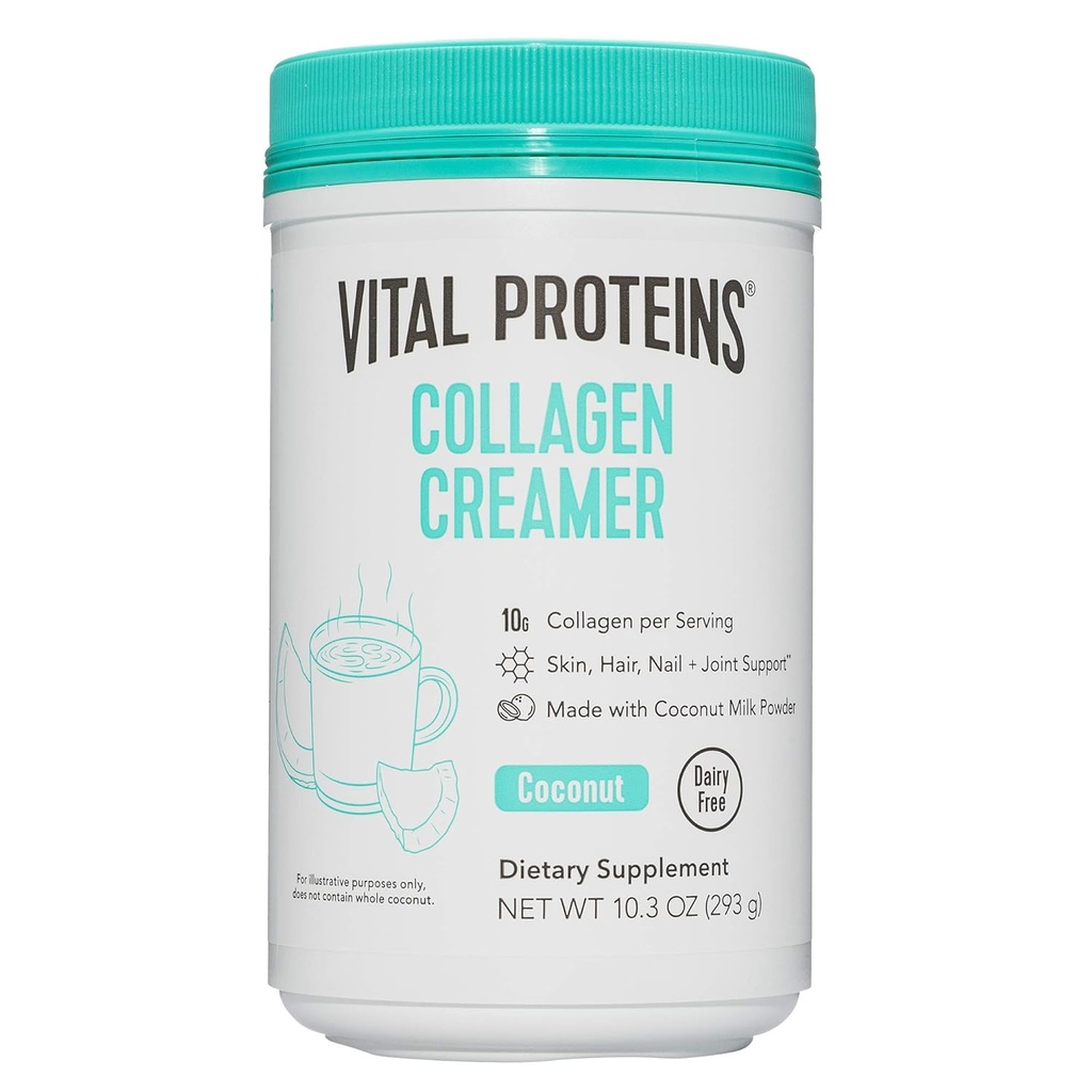 配有Collagen Peptides的无乳粉和低糖粉 -- -- 支持健康发型、皮肤、钉子和能量沸腾的MCT -- -- 椰子 10.3oz