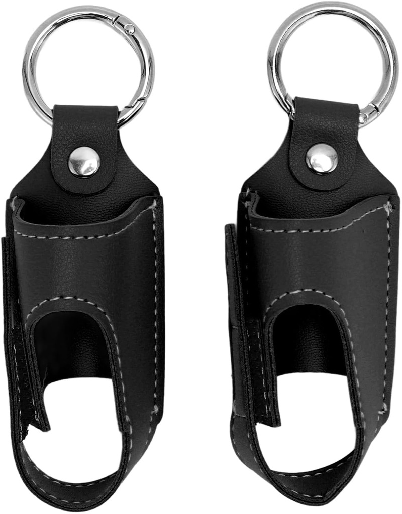 一般Asthma Inhaler Holder, 2pcs Asthma Inhaler Holder 可移植存储保护 PU 皮质Asthma Inhaler 旅行案例(黑色)