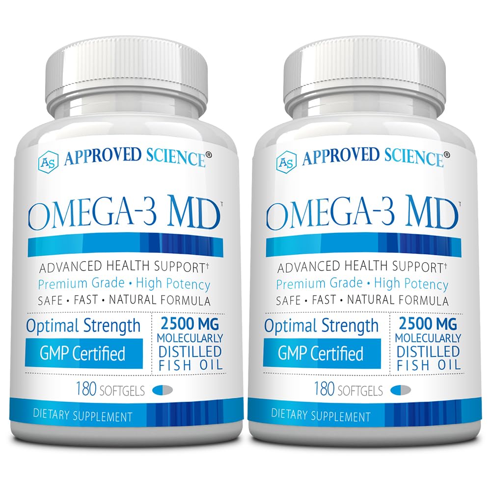 Omega-3MD - 鱼油环保局和DHA - 改善认知健康 - 2瓶 - 6个月供应