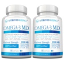 Omega-3MD - 鱼油环保局和DHA - 改善认知健康 - 2瓶 - 6个月供应