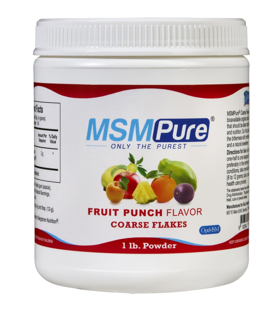 KALA HALTH MSMPURE 水果冲压粉碎的MSM粉碎的粉碎的花脂 — 有机硫磺用于联合弹性,皮肤外观,以及头发和钉子支持 — 1磅,美国制造,蒸馏晶体