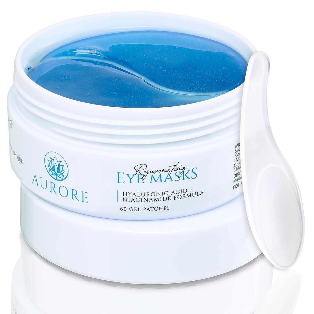 AURORE 下眼补丁加Hyaluronic Acid,Collagen,Niacinamide - for Puffy Eyes, Dark Circles, 皱纹,精细线 - 水化和亮化, 30对(60块凝胶补丁) - 恢复眼罩
