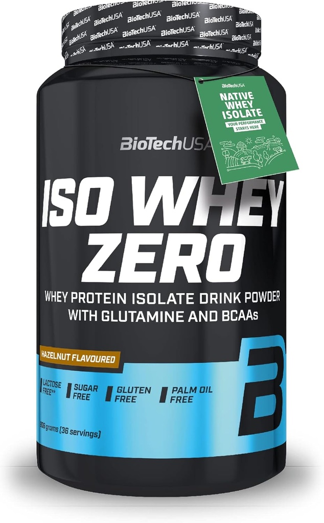 美国生物科技公司的IsoWhey 0 LACTOSE Hazelnut 908G