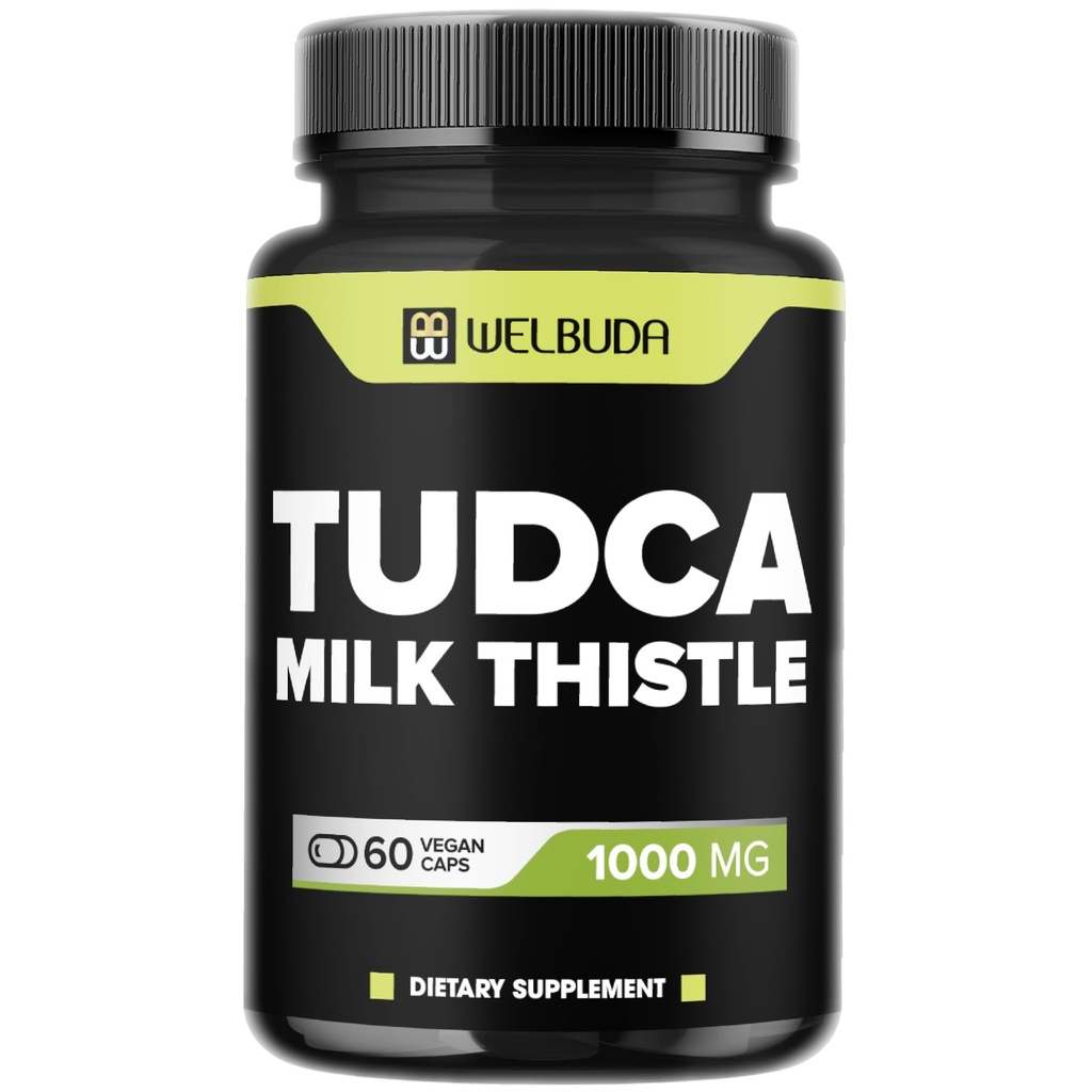 WELBUDA 1000mg Tudca 配有 Milk Thetle Extract - 60 Vegan Capsules - 支持免疫系统,文摘健康,身体净化和脑健康