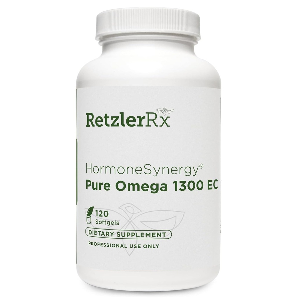 HormoneSynergy Omega 1300 EC 鱼油软胶 - 高架Omega 3 增强吸收-IFOS 验证,内置合肥,600mg EPA,260mg DHA - 120 计数