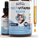 猫多维他明 - 促进健康皮肤和煤炭,联合支持,长寿和更多 - 猫维生素 - 猫补充剂和维生素 - 室内猫维生素 - 猫维生素 - 猫维生素 - 猫维生素支持 - 1oz