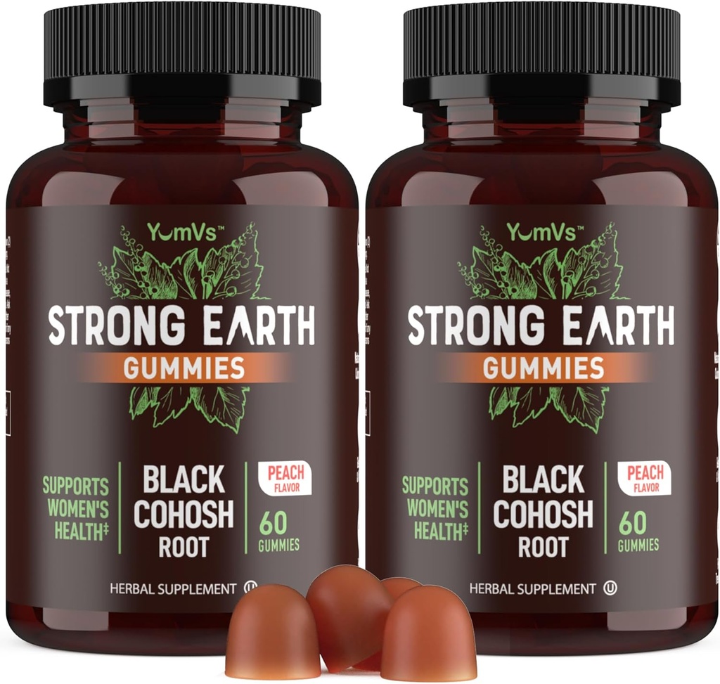 YUM-V的坚固地球 黑色 Cohosh 根 50 mg (60 count) - 自然提取 更年期 补充 夜汗和热闪光 女性