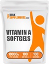 Bulk Asupports.com 维生素 A 1000 IU 软胶 - 维生素 A Palmitate 维生素 A Pills - 维生素 A 辅料 - 维生素 A 辅料 - 胶质免费,每服1软胶,100软胶